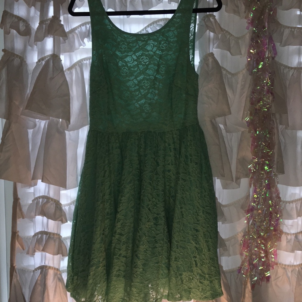 flowy mint green lace dress
